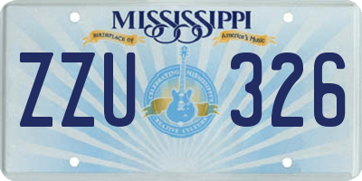 MS license plate ZZU326