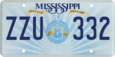 MS license plate ZZU332