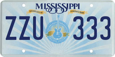 MS license plate ZZU333