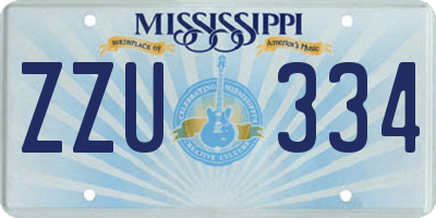 MS license plate ZZU334