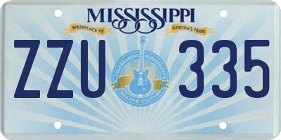 MS license plate ZZU335