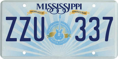 MS license plate ZZU337