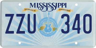 MS license plate ZZU340