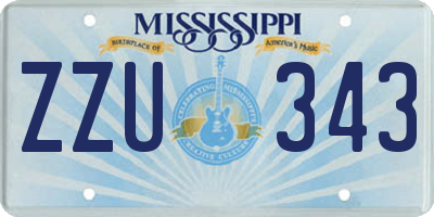 MS license plate ZZU343