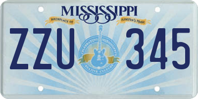 MS license plate ZZU345