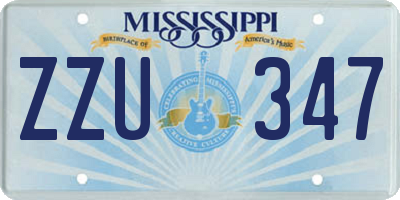 MS license plate ZZU347