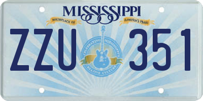 MS license plate ZZU351