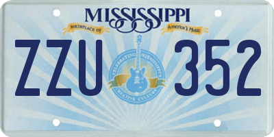 MS license plate ZZU352