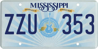 MS license plate ZZU353