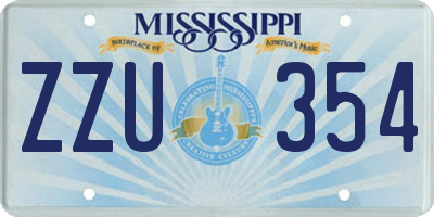 MS license plate ZZU354