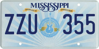 MS license plate ZZU355