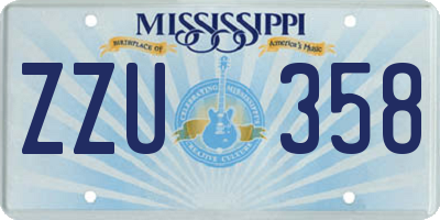 MS license plate ZZU358