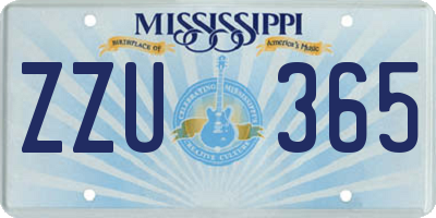 MS license plate ZZU365