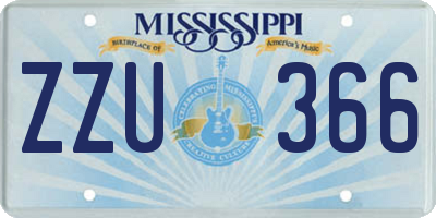 MS license plate ZZU366