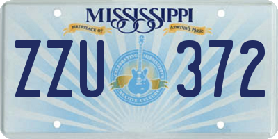 MS license plate ZZU372