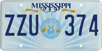 MS license plate ZZU374