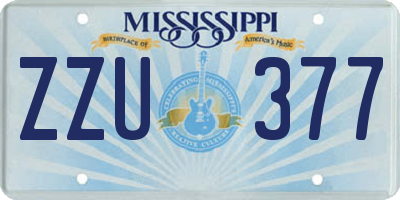 MS license plate ZZU377