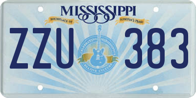 MS license plate ZZU383