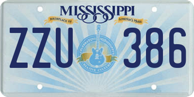 MS license plate ZZU386