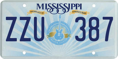 MS license plate ZZU387