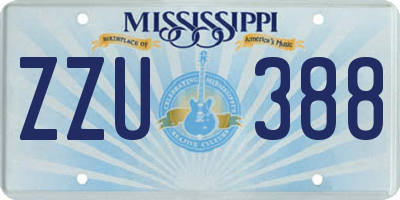 MS license plate ZZU388