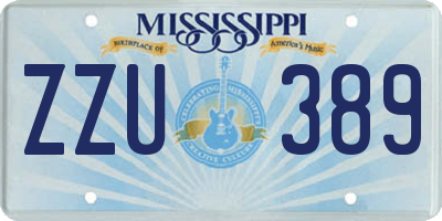 MS license plate ZZU389