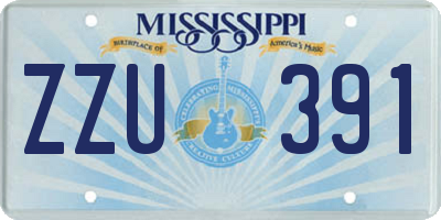 MS license plate ZZU391