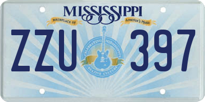 MS license plate ZZU397