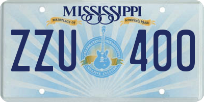 MS license plate ZZU400