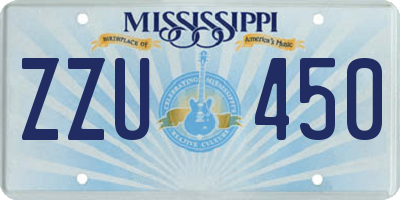 MS license plate ZZU450