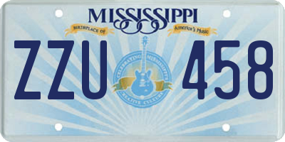 MS license plate ZZU458