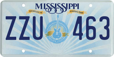 MS license plate ZZU463