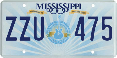 MS license plate ZZU475