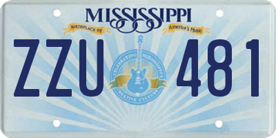 MS license plate ZZU481