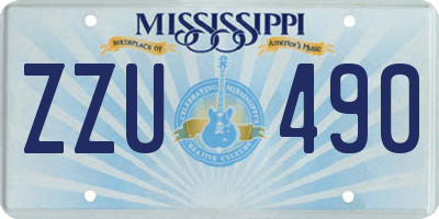 MS license plate ZZU490