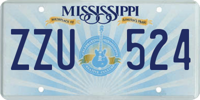 MS license plate ZZU524
