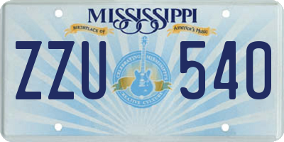 MS license plate ZZU540