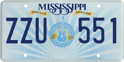 MS license plate ZZU551