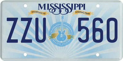 MS license plate ZZU560