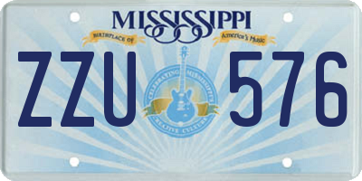 MS license plate ZZU576