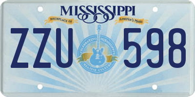 MS license plate ZZU598