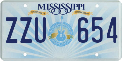 MS license plate ZZU654