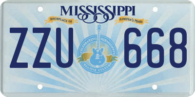 MS license plate ZZU668