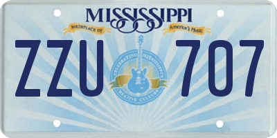 MS license plate ZZU707