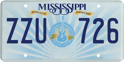 MS license plate ZZU726