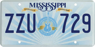MS license plate ZZU729