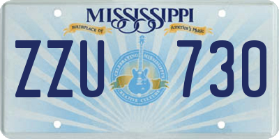 MS license plate ZZU730