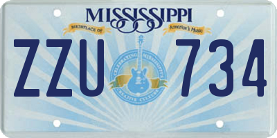 MS license plate ZZU734