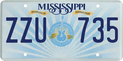 MS license plate ZZU735