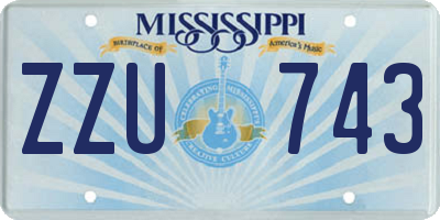 MS license plate ZZU743